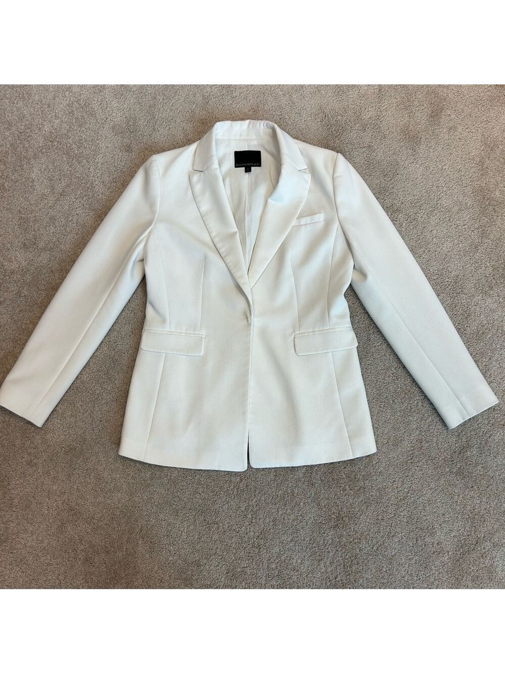 Banana republic white tailored single breasted blazer Sz 6 professional business - Picture 4 of 12